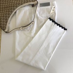 White (Not Blue) Slim Crop Cotton Pants NWT